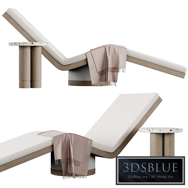 Wabi-ji-style recliner and side table