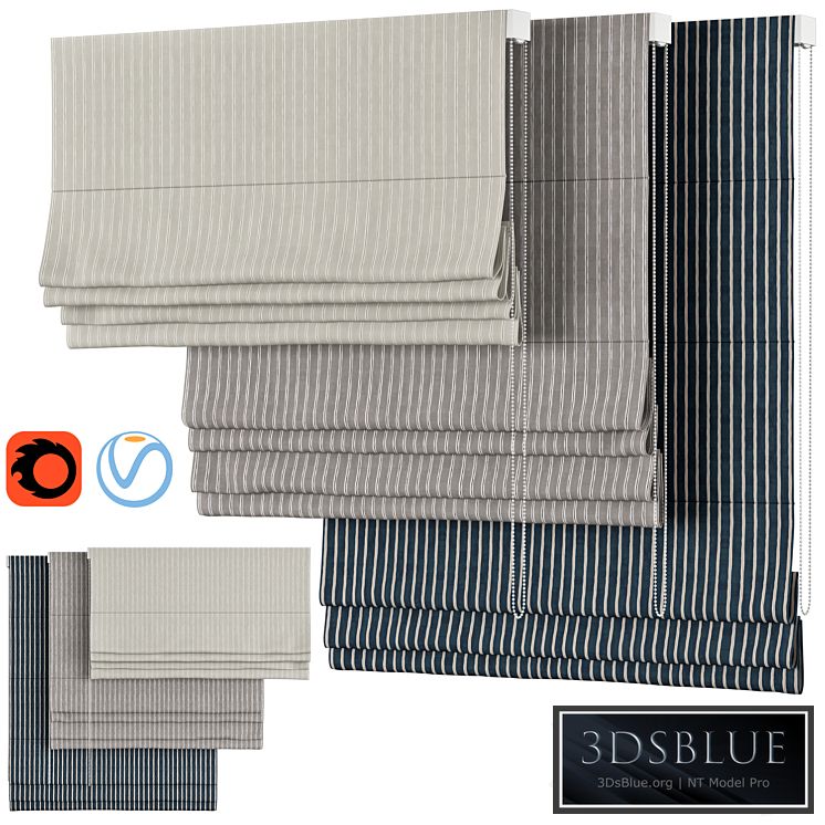 Roman Curtains 90 | Rowing Stripe