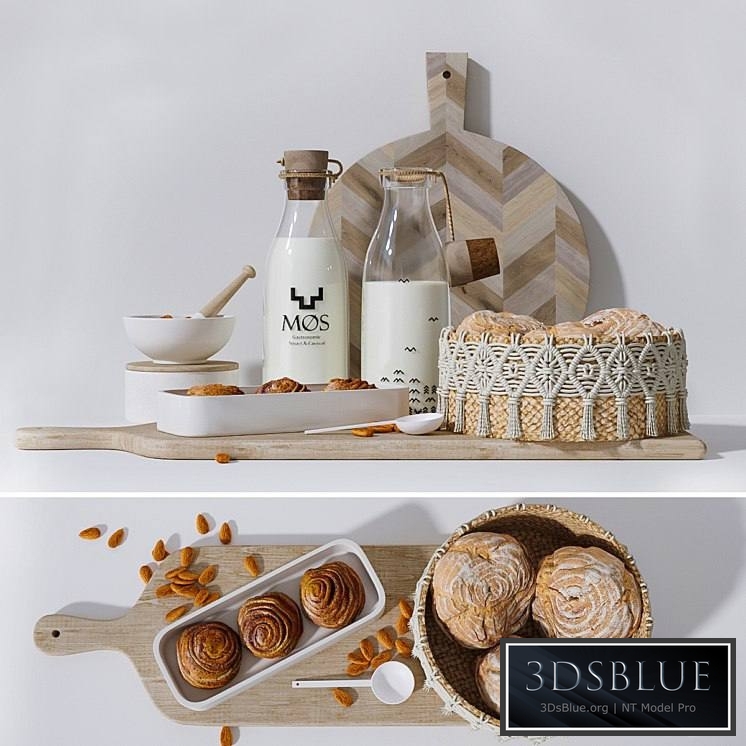 Set - Milk and homemade cakes