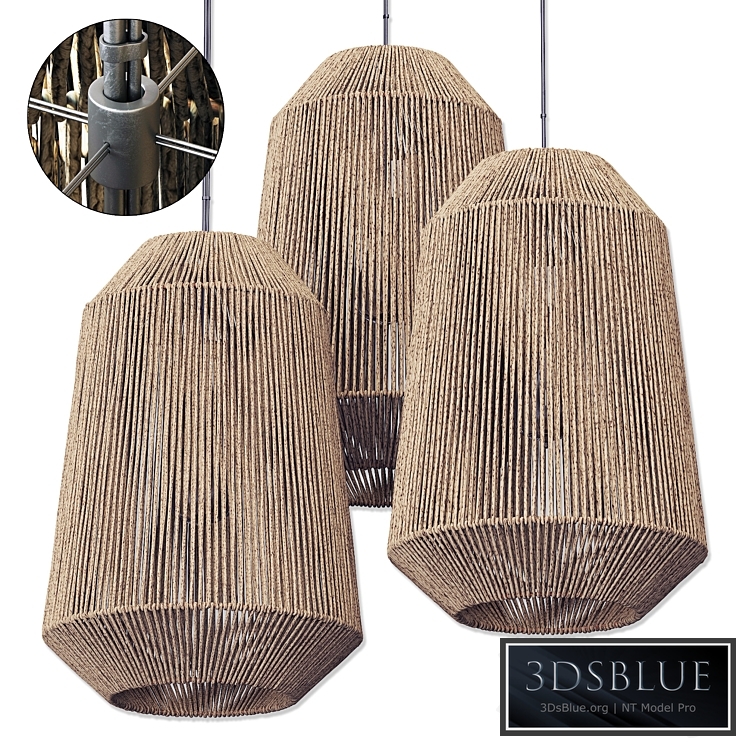 Lamp wood rotang wicker barrel n3 / Wicker rattan lamp "Barrel" No. 3