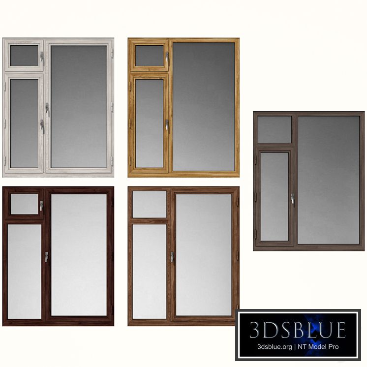 Swing stained-glass wooden windows