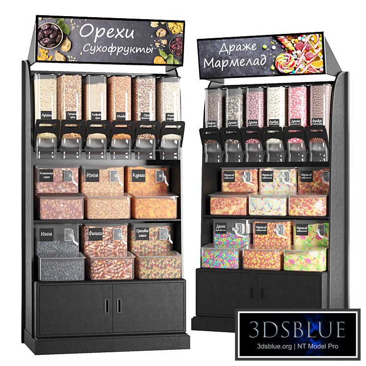 Rack with dispensers for bulk products