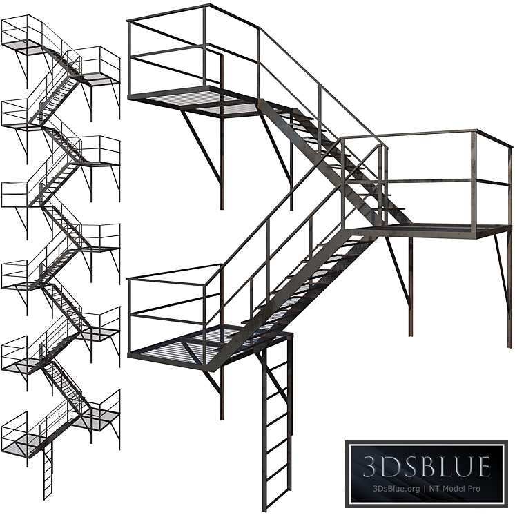 Outdoor Fire Ladder (Low poly)