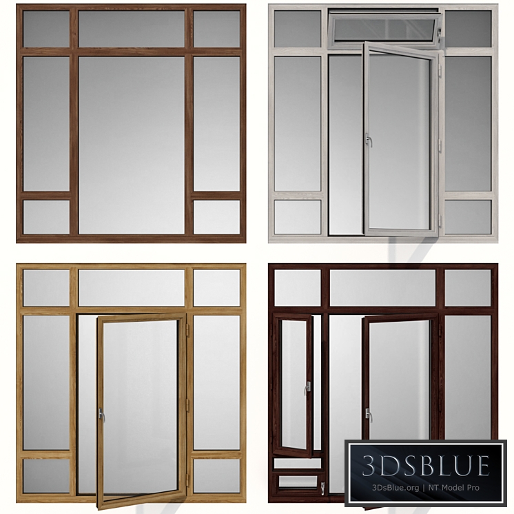 Swing stained-glass wooden windows42