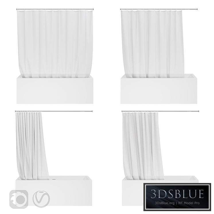 Shower curtain and bathtub Knief shape 70