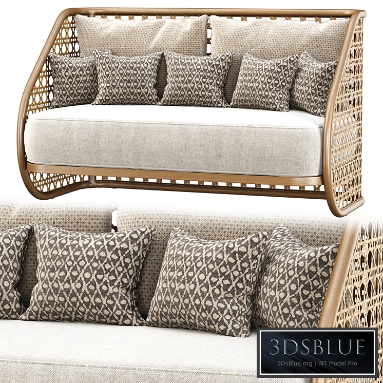 Carry rattan loveseat SA11 / Double rattan sofa