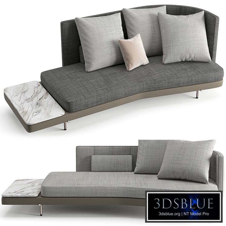 Minotti Torii inclined sofa with top low high