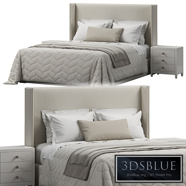 King Antwerp Upholstered Wingback Headboard Bed