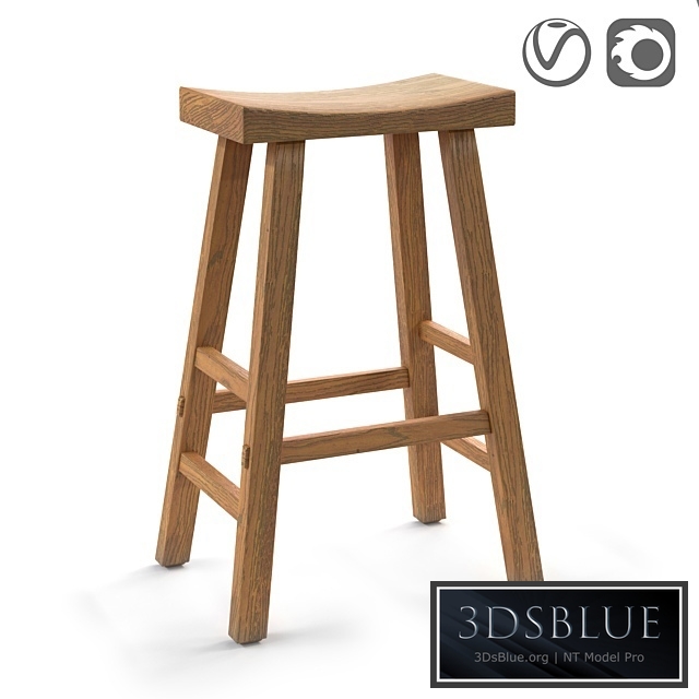 Bar stool from solid elm Asayo