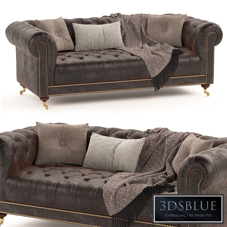 Vintage Chesterfield brown leather