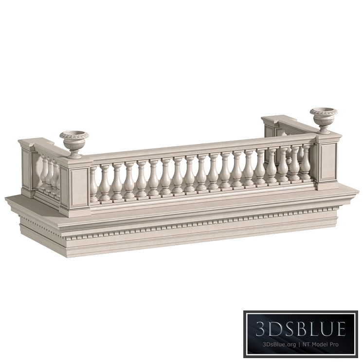 Classic balcony with balustrade. Classic balcony balustrade