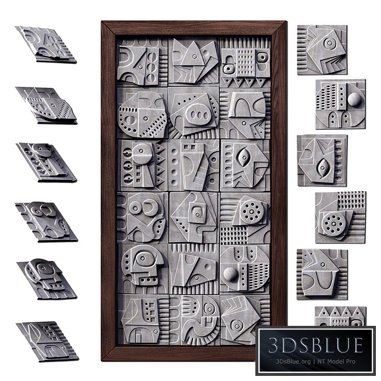 Panel decorative cube square n3 / Panel decorative from cubes square # 3