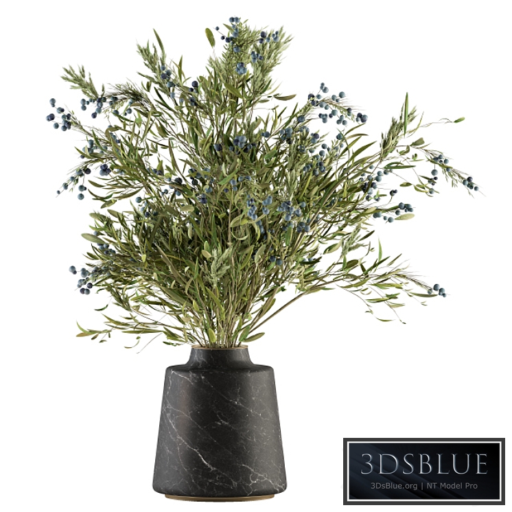  Bouquet - Green Branch in vase 54