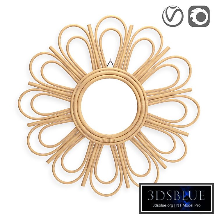 Nogu Chamomile Shaped Rattan Mirror