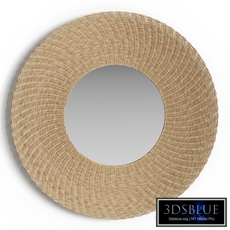 Wall mirror with wicker rattan frame