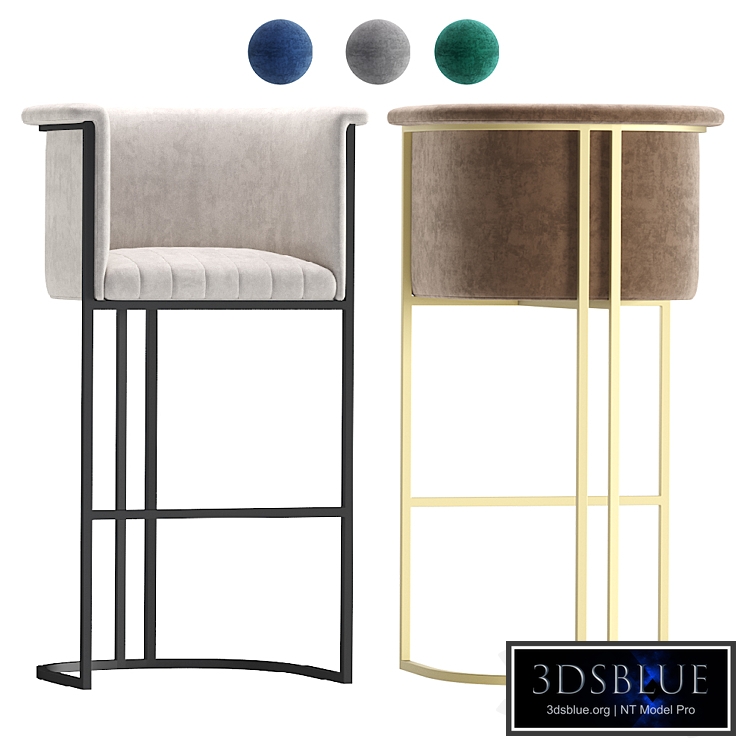 Modern Barstool MADRID Velvet