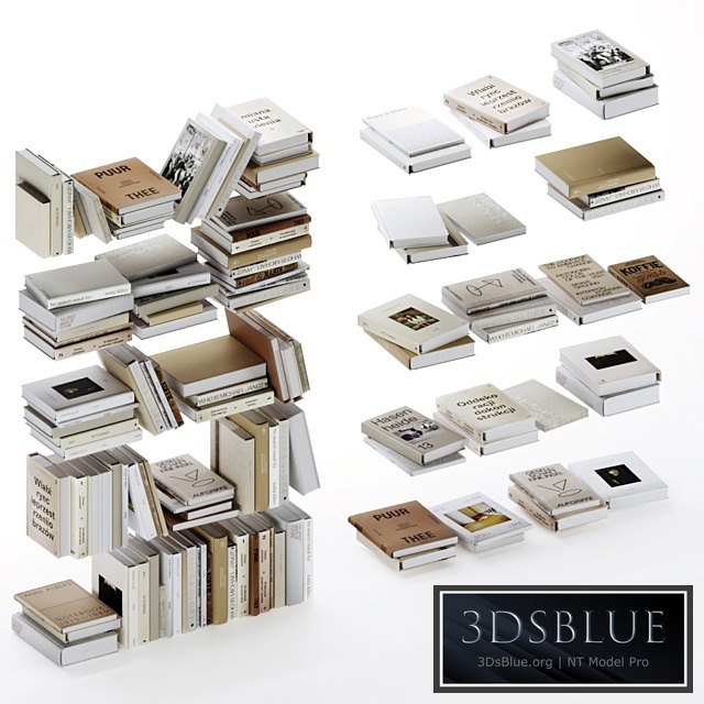 Set of beige and white design and art books vol3