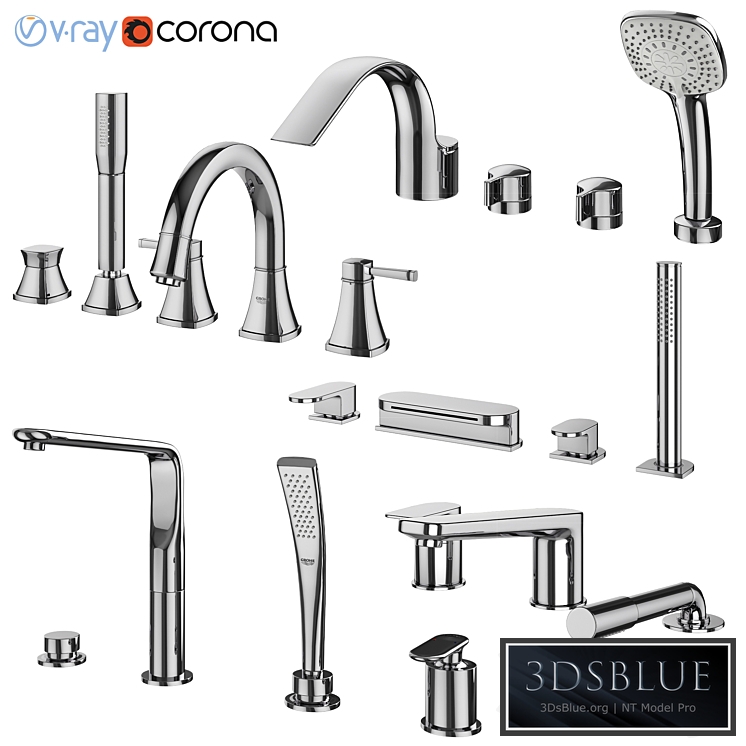 Inset bath mixers set 132 (Ravak, Grohe, IDEAL standard)