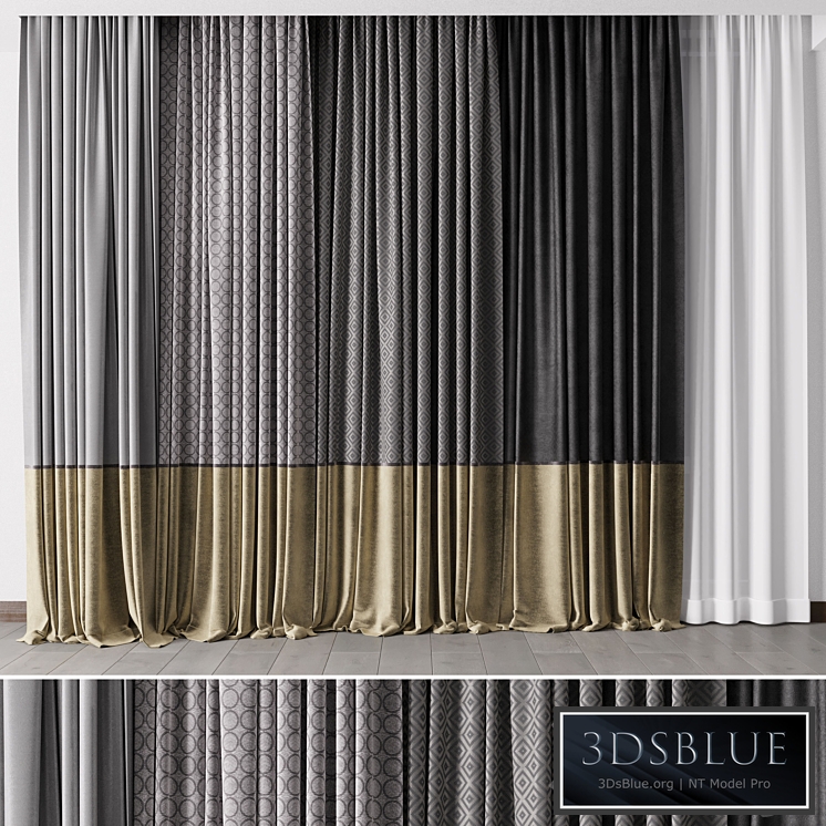 Hadi gray & gold Curtains 34 Soft curtains and linen and silk fabric