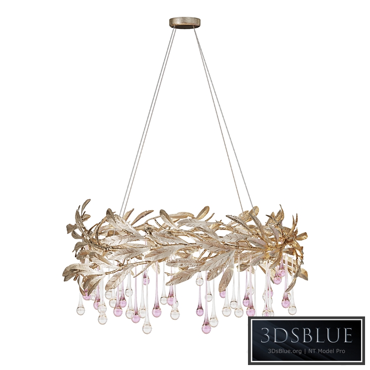 Chandelier in the form of drops and leaves OLIVIA