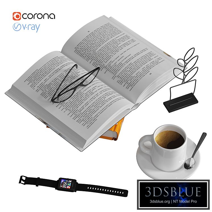 Decorative set with open book