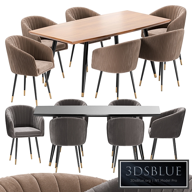 LM-7305 Dining Chair and Curve Table