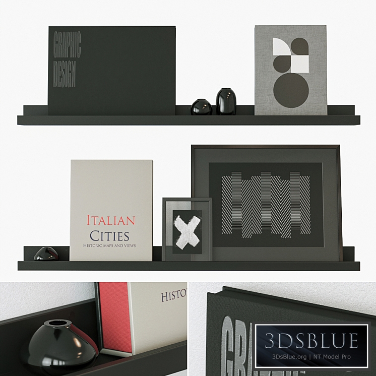 Decorative set on the shelves