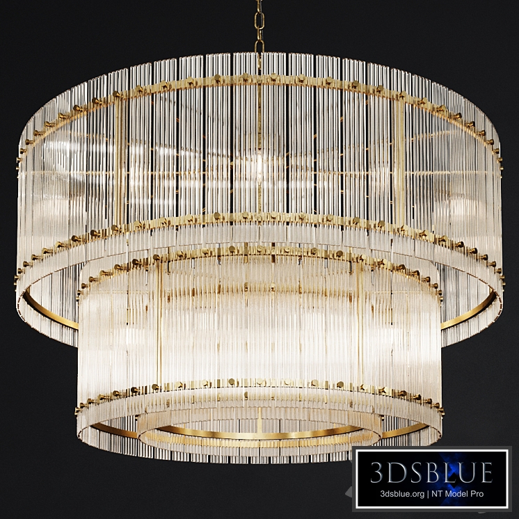 Restoration Hardware SAN MARCO 2-TIER ROUND CHANDELIER 48 Brass