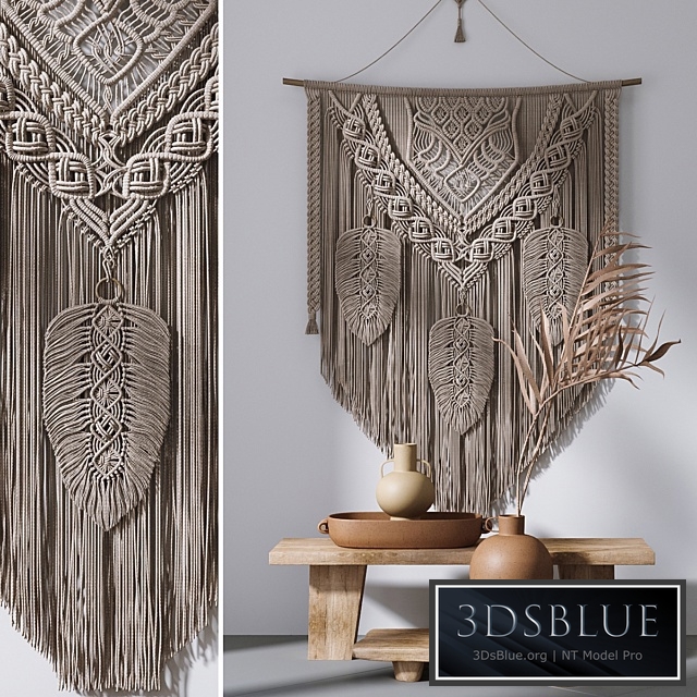 Decorative set with panels Macrame # 3