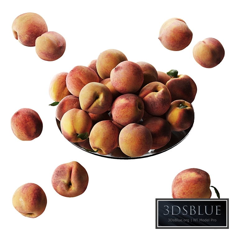 Peaches on a plate
