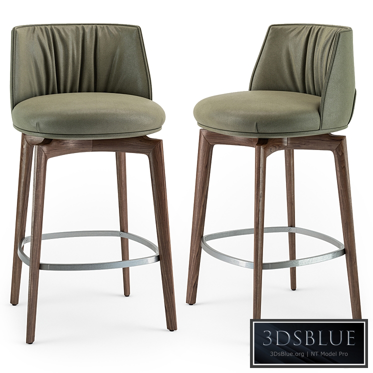 Poltrona Frau Archibald wood Stool