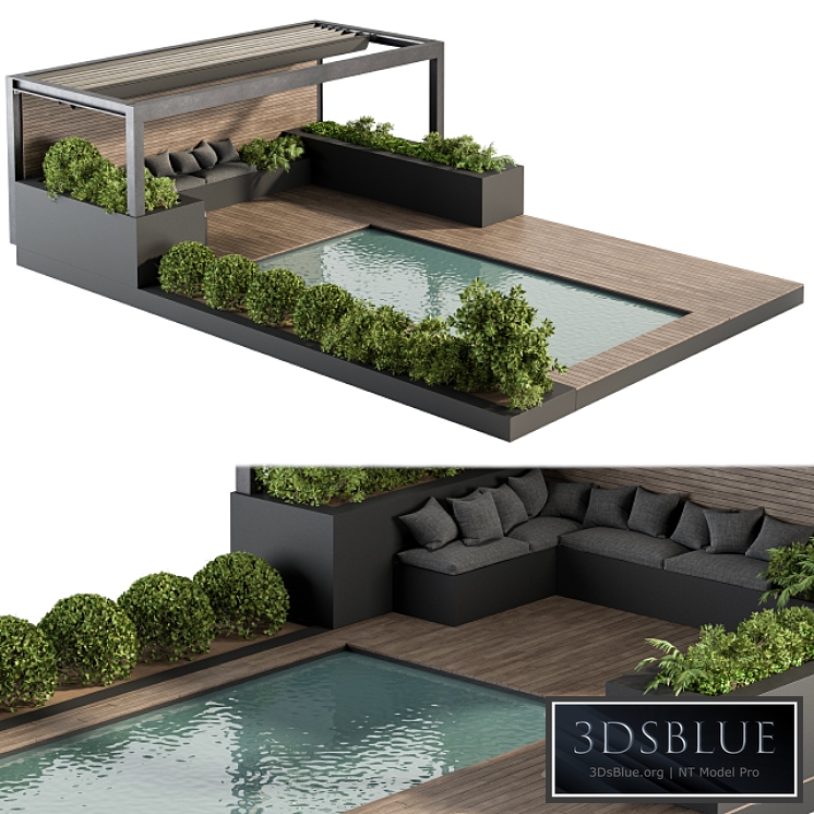 Backyard and Landscape Furniture with Pool 03