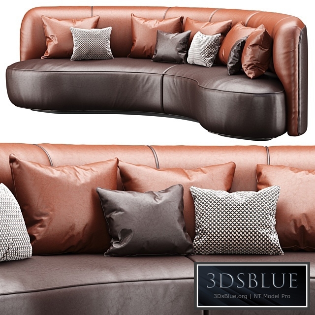 Annabel leather round sofa LS08 / Leather semicircular sofa
