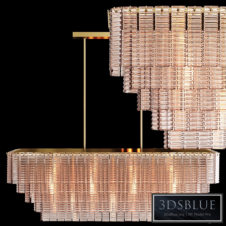 Restoration Hardware SIRENE LINEAR CHANDELIER 54 Brass Clear Glass