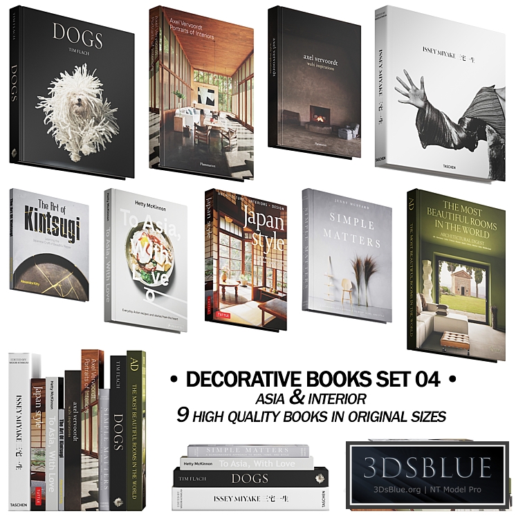 037_Decorative books set 04 Asia & Interior 00