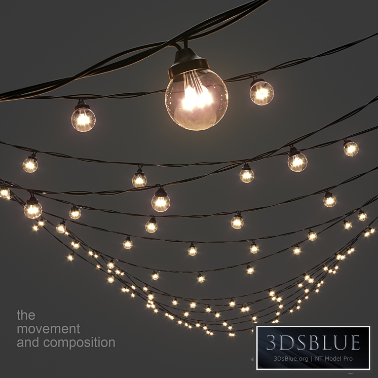 Editable Garland Galaxy Bulb String