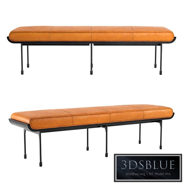 CB2 Juneau Leather And Metal Bench