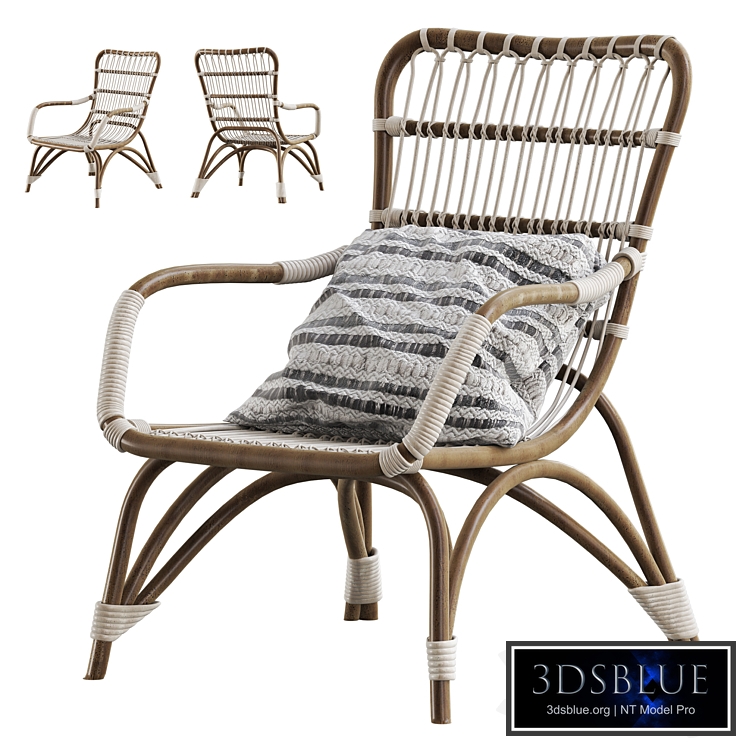 Moka natural rattan armchair