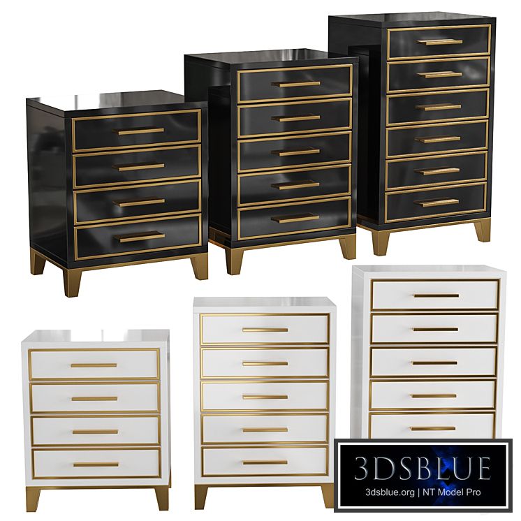 Homary-Chest of Drawers Mid-Century 5 Drawer Accent Chest