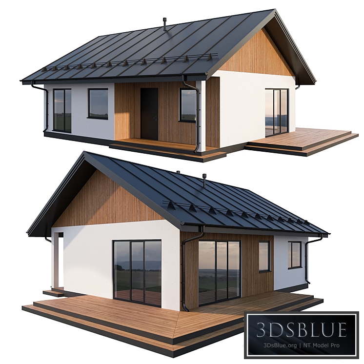 Modern cottage with click seam roof