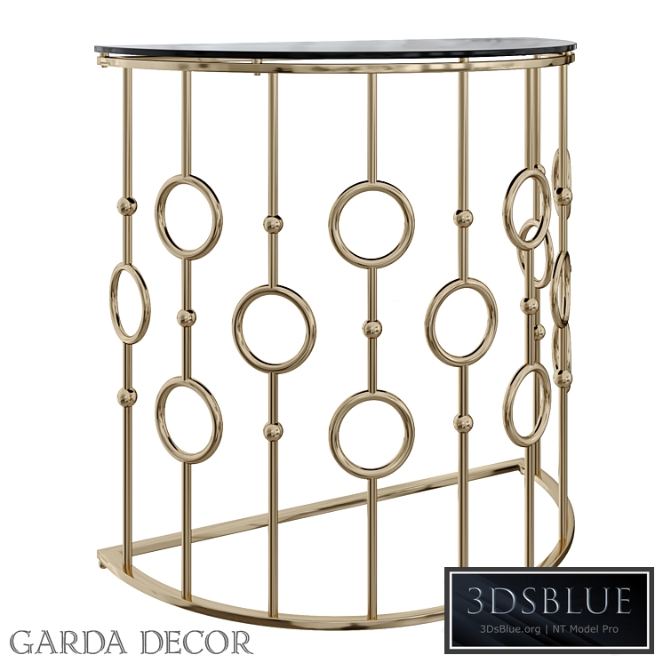 CONSOLE BLACK GLASS / GOLD GY-CST8040GOLD Garda Decor
