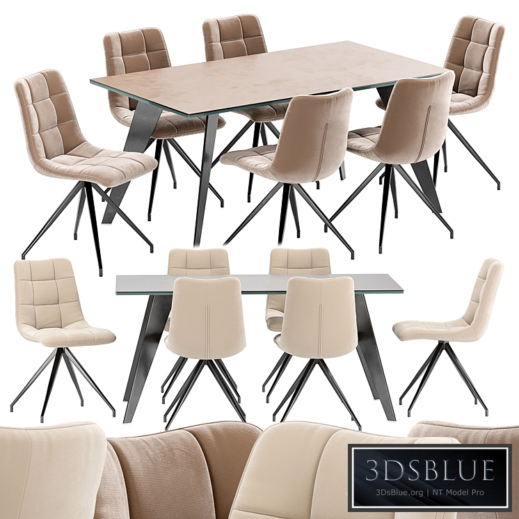 Sedia Diamond dining chair and Nack table