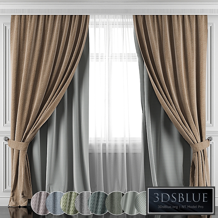 Curtains with window and moldings 396-401