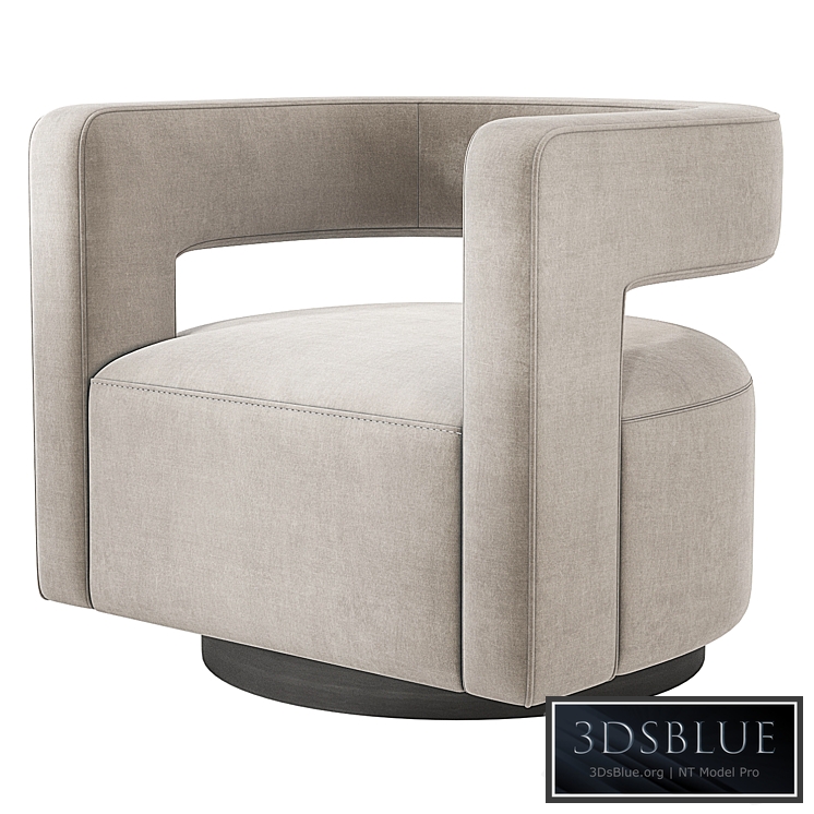 Restoration Hardware Drew Curved Swivel Chair RH