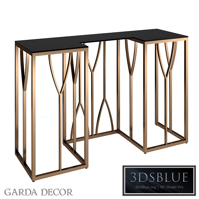 CONSOLE BLACK GLASS / GOLD 13RXC3102-GOLD Garda Decor