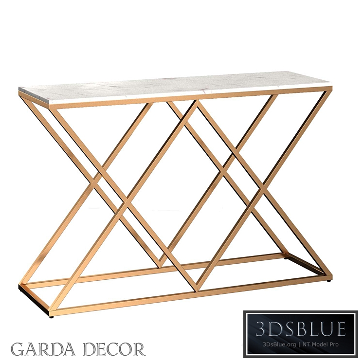 CONSOLE WHITE ARTIFICIAL MARBLE / MAT.GOLD 47ED-CST026GOLD Garda Decor