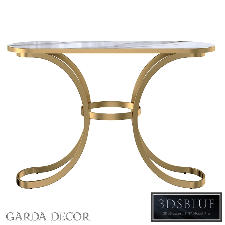 CONSOLE WITH MARBLE GLASS WORKTOP 19-OA-6431 Garda Decor