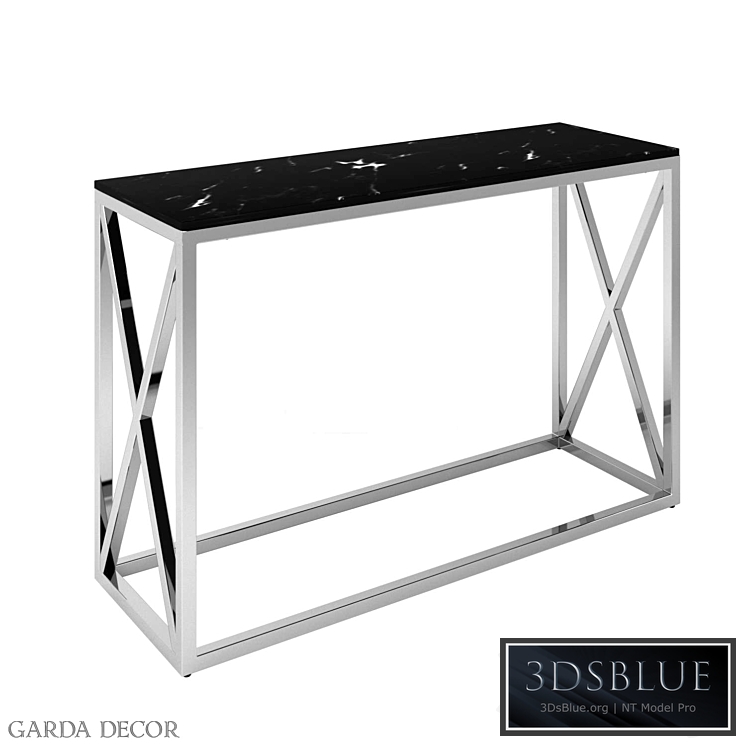 CONSOLE ARTIFICIAL BLACK MARBLE / MAT.CHROME 47ED-CST023 Garda Decor
