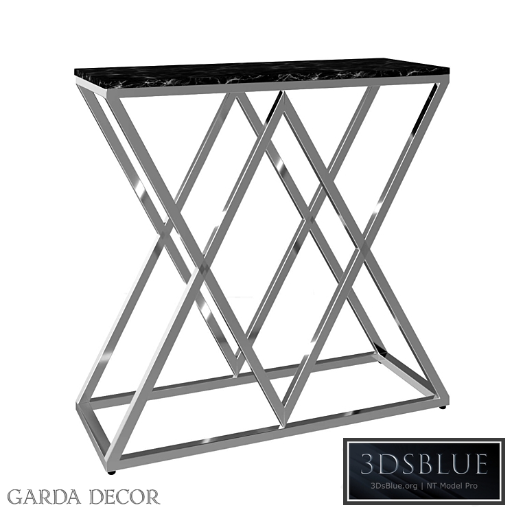 CONSOLE ARTIFICIAL BLACK MARBLE / MAT.CHROME 47ED-CST026 / 80 Garda Decor