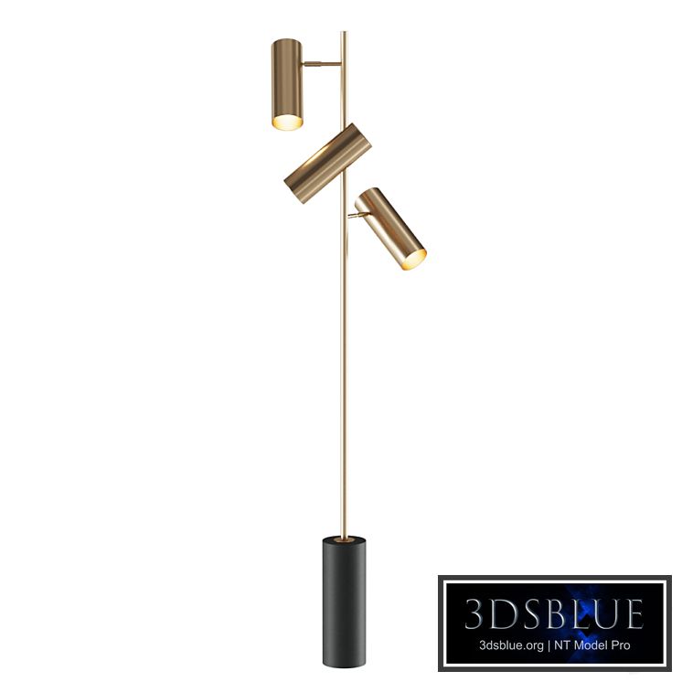 Floor lamp with three cylindrical swivel shades and marble base Article Number: sirene01